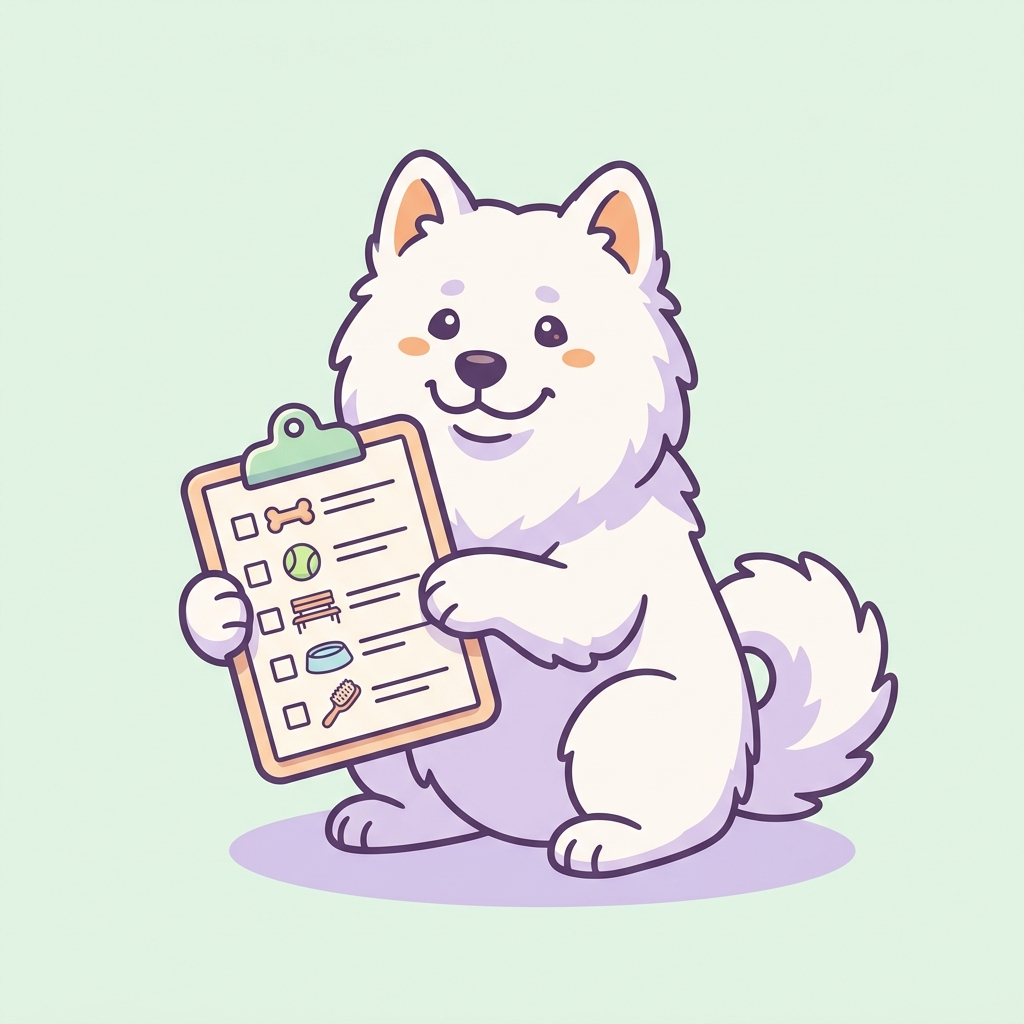 Visits and photo days in one queue, shown as a friendly dog holding a checklist.